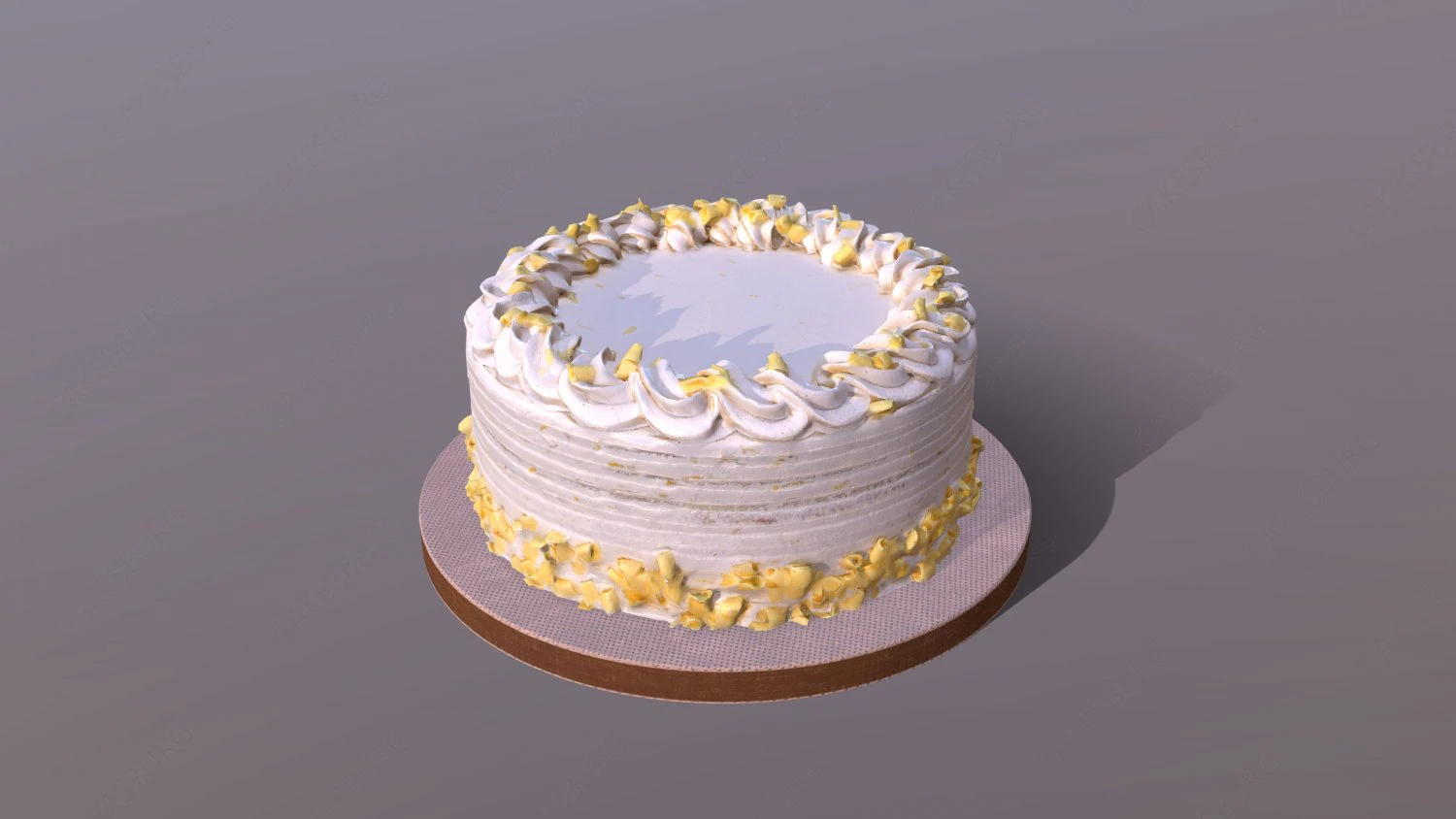 Lemon Drizzle Cake 3D Model .c4d .max .obj .3ds .fbx .stl .blend 
