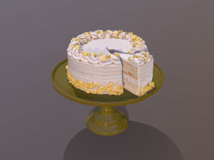 Sliced Lemon Drizzle Cake Modelo 3D