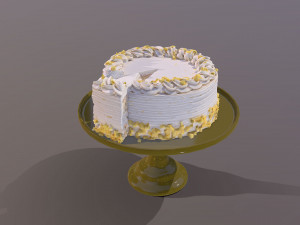 Sliced Lemon Drizzle Cake 3D Model