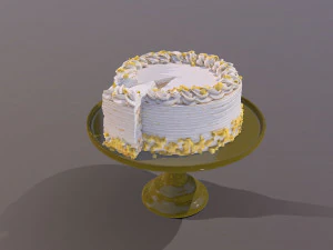 Sliced Lemon Drizzle Cake 3D Model