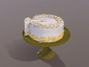 Sliced Lemon Drizzle Cake 3D Model