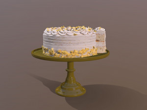 Sliced Lemon Drizzle Cake 3D Model
