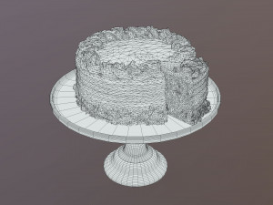 Sliced Lemon Drizzle Cake 3D Model