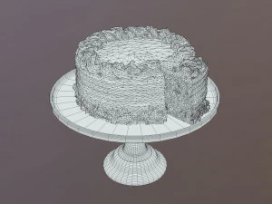 Sliced Lemon Drizzle Cake 3D Model
