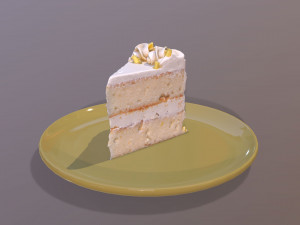 A Slice of Lemon Drizzle Cake 3D Модель