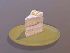 Kawałek ciasta cytrynowego Model 3D