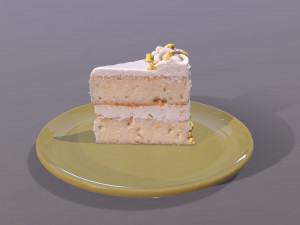 A Slice of Lemon Drizzle Cake 3D Модель