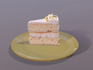 Kawałek ciasta cytrynowego Model 3D