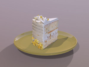 A Slice of Lemon Drizzle Cake 3D Модель
