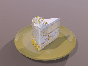 A Slice of Lemon Drizzle Cake 3D Модель