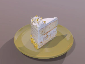 Kawałek ciasta cytrynowego Model 3D