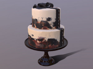 Elegant Silky Cinnamon Wedding Cake 3D Model
