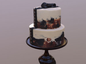 Elegant Silky Cinnamon Wedding Cake Modelo 3D