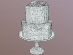 Elegant Silky Cinnamon Wedding Cake Modelo 3D