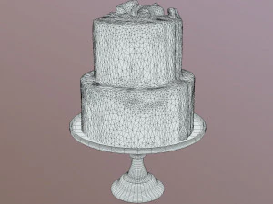 Elegant Silky Cinnamon Wedding Cake 3D Model