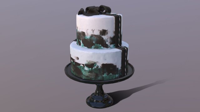 Elegant Silky Turquoise Wedding Cake Modelo 3D .c4d .max .obj .3ds .fbx .stl .blend 