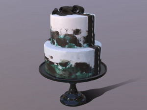 Elegant Silky Turquoise Wedding Cake Modelo 3D