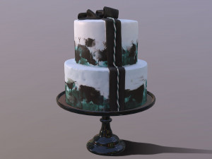 Elegant Silky Turquoise Wedding Cake Modelo 3D