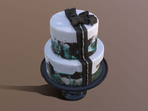 Elegant Silky Turquoise Wedding Cake Modelo 3D