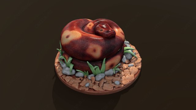 Python Snake Cake Modelo 3D .c4d .max .obj .3ds .fbx .stl .blend 