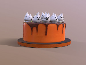 Spooky Ghosts Halloween Cake Modelo 3D