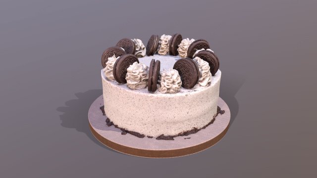 Oreo Cookie Cake 3D Model .c4d .max .obj .3ds .fbx .stl .blend 