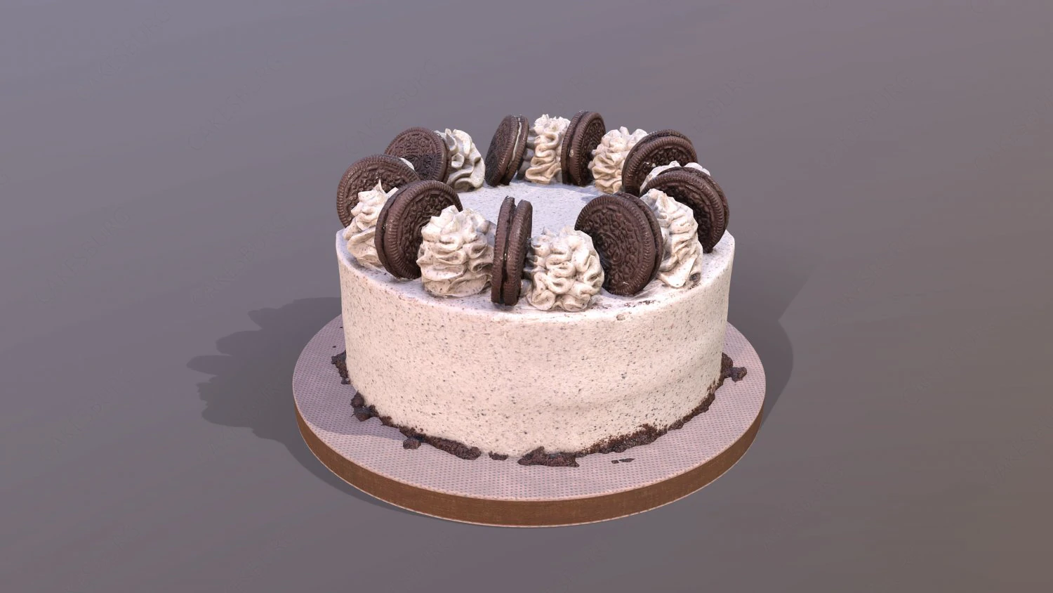 Oreo Cookie Cake 3D Model .c4d .max .obj .3ds .fbx .stl .blend 