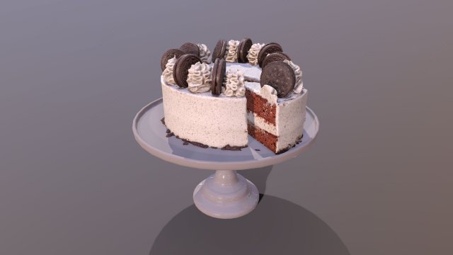 Sliced Oreo Cookie Cake Modèle 3D .c4d .max .obj .3ds .fbx .stl .blend 