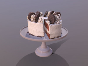 Sliced Oreo Cookie Cake Modèle 3D