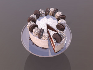 Sliced Oreo Cookie Cake Modèle 3D