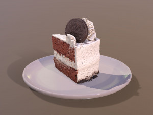 A Slice of Oreo Cookie Cake Model 3D