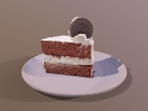 A Slice of Oreo Cookie Cake Model 3D