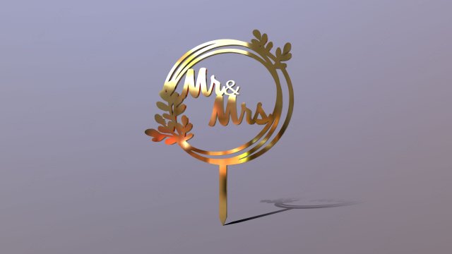 Mr Mrs Wedding Cake Topper 3D Model .c4d .max .obj .3ds .fbx .stl .blend 