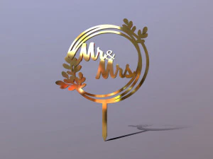 Herr Frau Hochzeitstorte Topper 3D Modell
