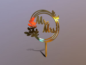 Mr Mrs Wedding Cake Topper 3D Model