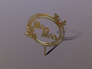 Mr Mrs Wedding Cake Topper 3D Model
