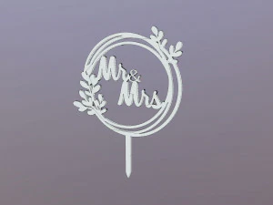 Mr Mrs Wedding Cake Topper 3D Model
