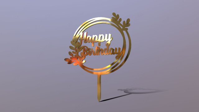 Happy Birthday Cake Topper Modelo 3D .c4d .max .obj .3ds .fbx .stl .blend 