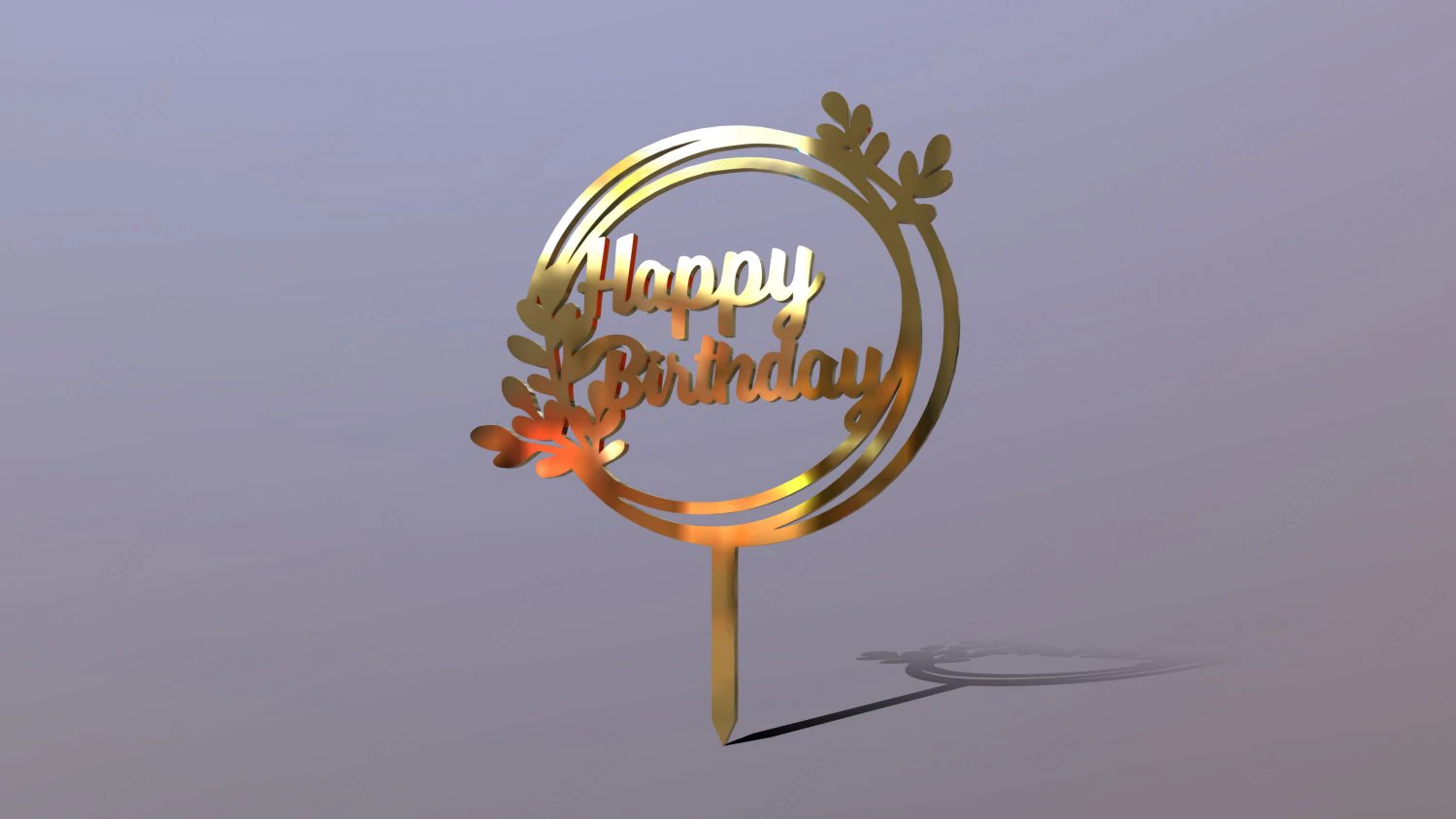Happy Birthday Cake Topper 3D Model .c4d .max .obj .3ds .fbx .stl .blend 