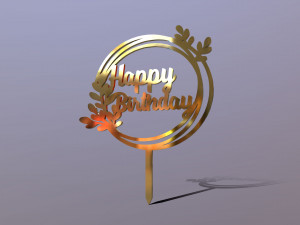 Happy Birthday Cake Topper 3D Model