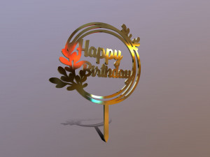 Happy Birthday Cake Topper Modelo 3D