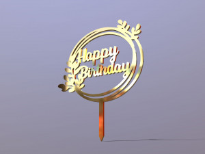 Happy Birthday Cake Topper Modelo 3D