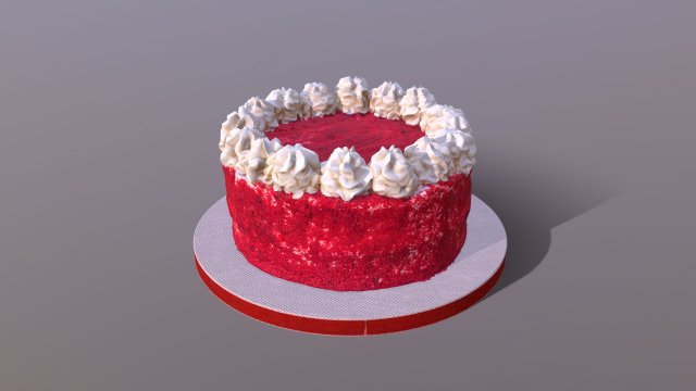 Red Velvet Cake 3D 模型 .c4d .max .obj .3ds .fbx .stl .blend 