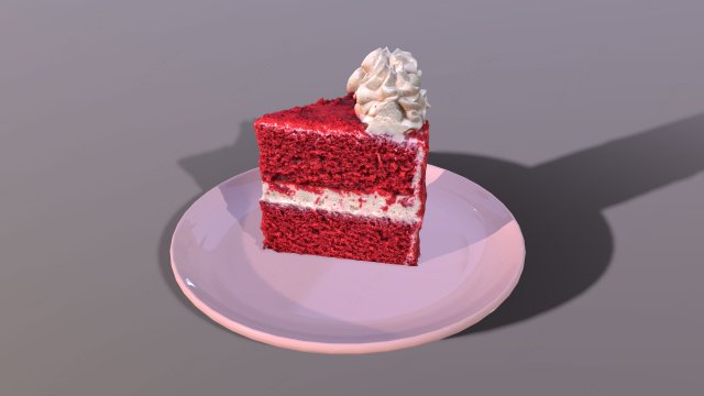 A Slice Of Red Velvet Cake Modelo 3D .c4d .max .obj .3ds .fbx .stl .blend 