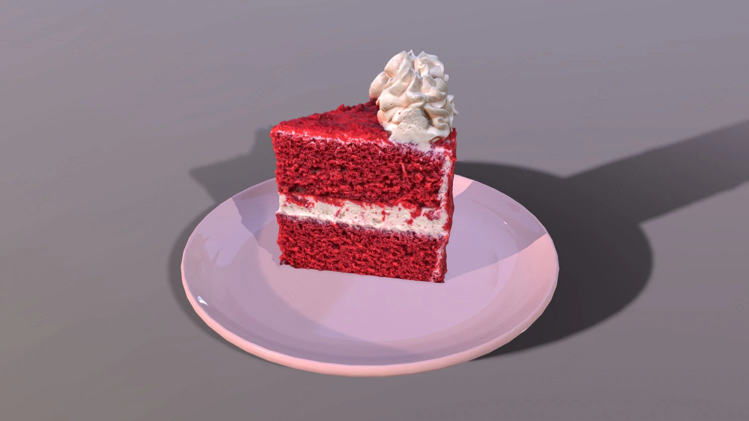 Una rebanada de pastel de terciopelo rojo Modelo 3D .c4d .max .obj .3ds .fbx .stl .blend