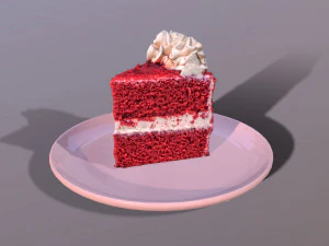 Una rebanada de pastel de terciopelo rojo Modelo 3D