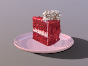 A Slice Of Red Velvet Cake Modelo 3D