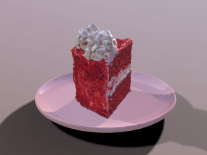 A Slice Of Red Velvet Cake Modelo 3D