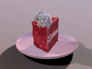 Una rebanada de pastel de terciopelo rojo Modelo 3D