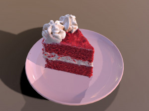 A Slice Of Red Velvet Cake Modelo 3D